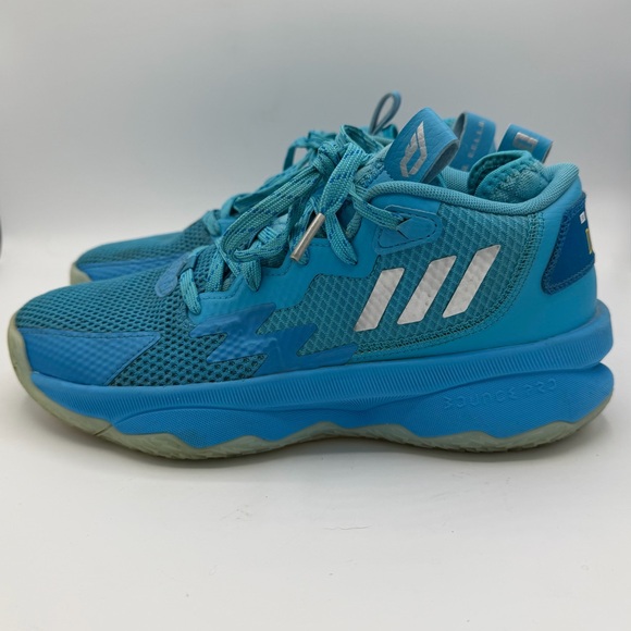 adidas Other - Adidas Dame 8 “Young Dolla” Blue Cyan Silver Basketball Shoes Men’s 5.5